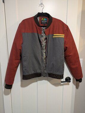 FUN.com Fun Wear Marvel Iron Man Secret Identity Canvas Snap Jacket Large